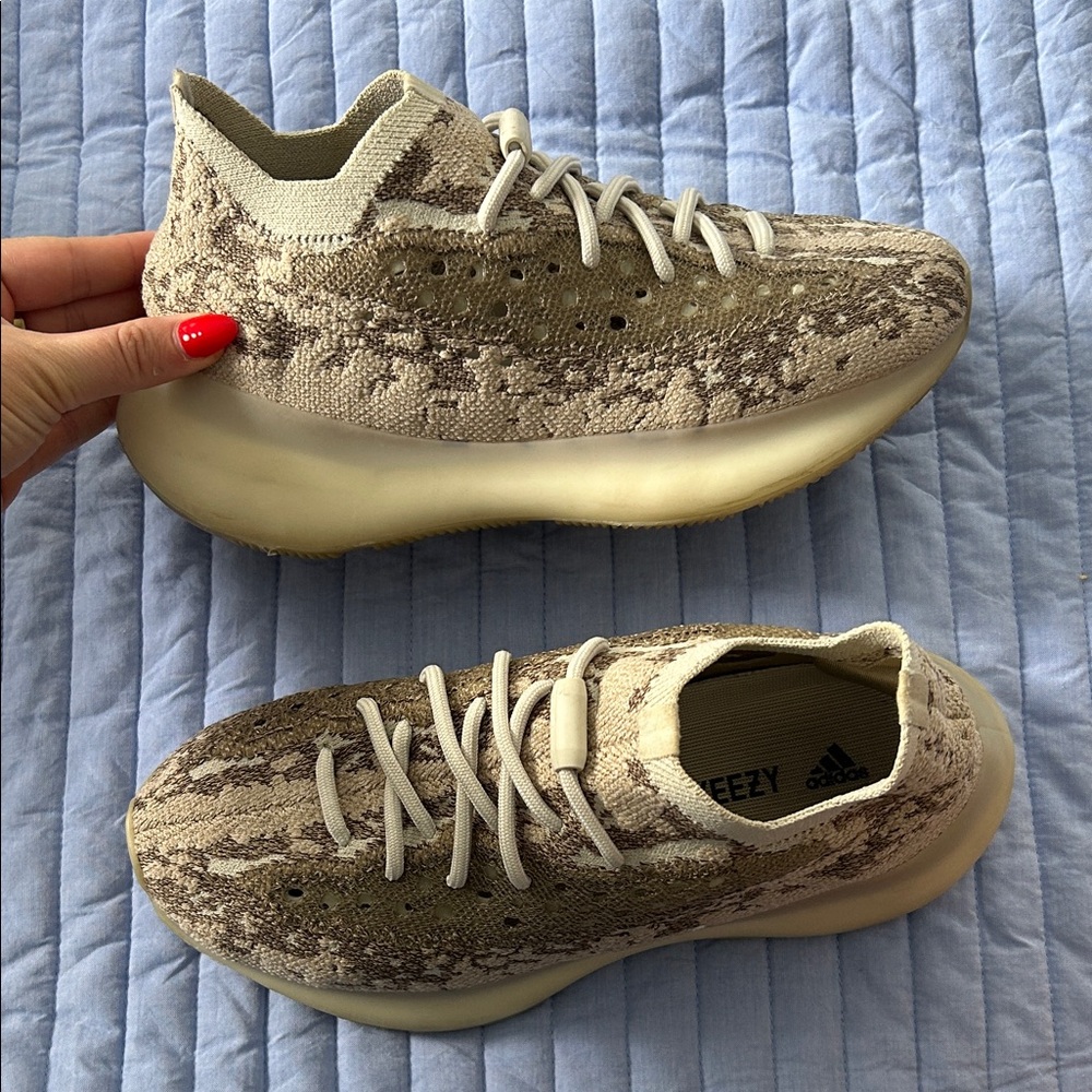 Adidas Yeezy Women's Beige and Brown Sneakers